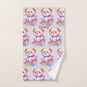 Teddybär Wasserfarben Pastell バスタオルセット (ハンドタオル)