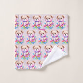 Teddybär Wasserfarben Pastell バスタオルセット (ウォッシュタオル)