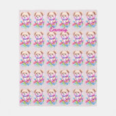 Teddybär Wasserfarben Pastell フリースブランケット (正面)