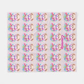Teddybär Wasserfarben Pastell フリースブランケット (正面(横))