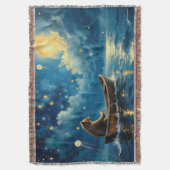 Teddybear fishing dream スローブランケット (正面縦)