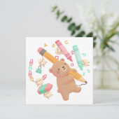 Teddy's Back to School Illustration 招待状 (スタンド正面)