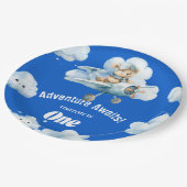 Teddy's Sky-High Soiree：最初の誕生日バルーン ペーパープレート (アングル)