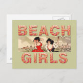 TEEビーチ女の子が世界を支配 ポストカード (正面/裏面)