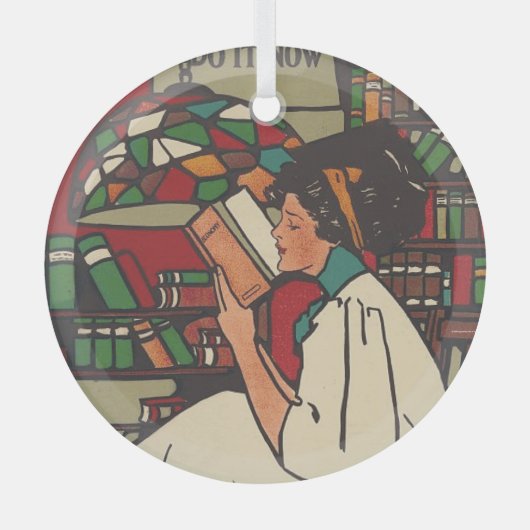 TEEブックウォームガラスオーナメント ガラスオーナメント (正面)