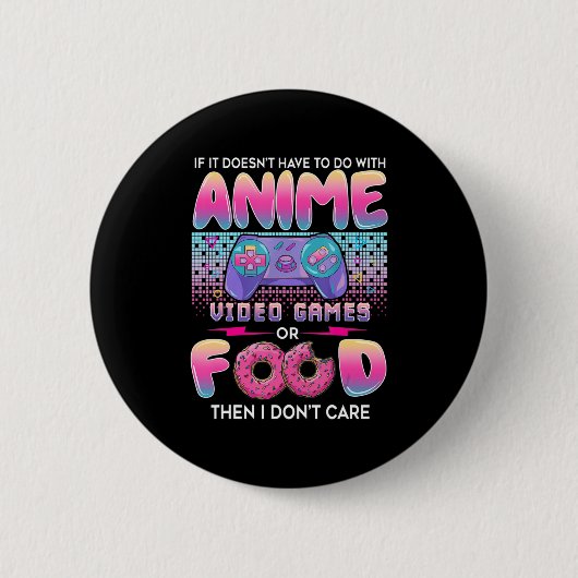Tee用のアニメアートではない気にビデオゲームまたは食品 缶バッジ (正面)