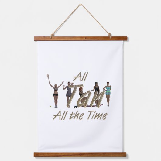 TEE All Tan All the Time 吊り下げ型タペストリー (正面)