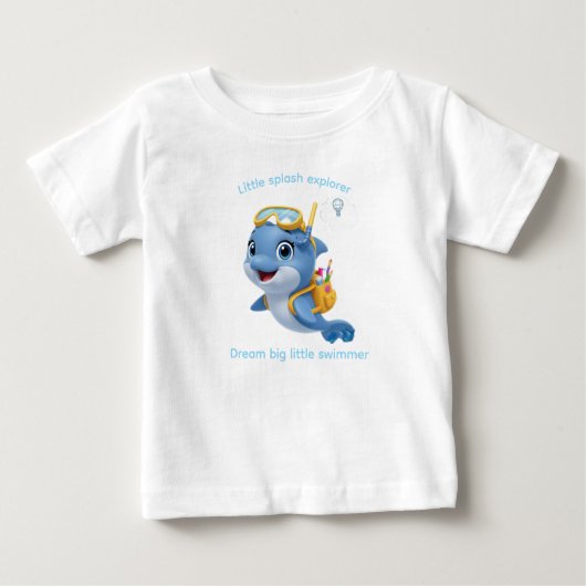 Tee dolphin、Little Splash Explorer ベビーTシャツ (正面)