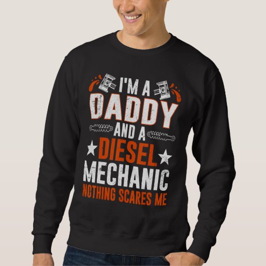Tee For Men Father's Day Diesel Mechanic Daddy スウェットシャツ (正面)