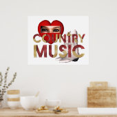 TEE I Love Country Music ポスター (キッチン)