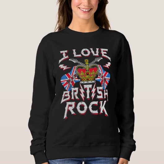 Tee I Love Guitar Rock Music Plus Size スウェットシャツ (正面)
