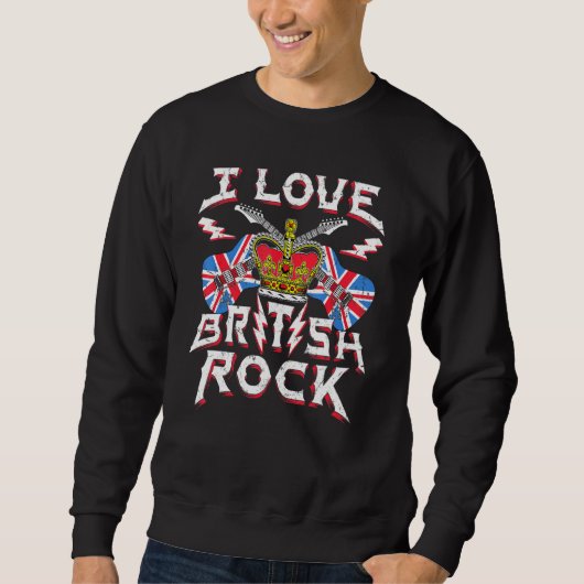 Tee I Love Guitar Rock Music Plus Size スウェットシャツ (正面)