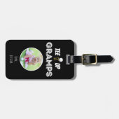 Tee It Upグランプカスタムス写真父の日ブラック ラゲッジタグ (正面横)