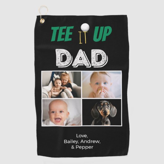 Tee It Upパパカスタム父の日4写真 ゴルフタオル (正面)