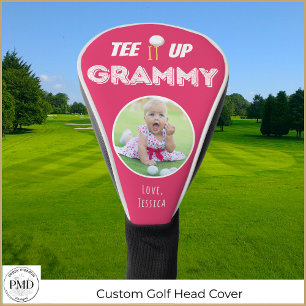 Tee It Up Grammy写真ホットピパーソナライズされたンク ゴルフヘッドカバー