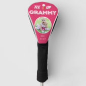 Tee It Up Grammy写真ホットピパーソナライズされたンク ゴルフヘッドカバー (正面)