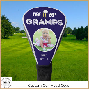 Tee It Up Grampsフォトカスタムファーザーズデイブルー ゴルフヘッドカバー