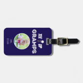 Tee It Up Grampsフォトカスタムファーザーズデイブルー ラゲッジタグ (正面横)
