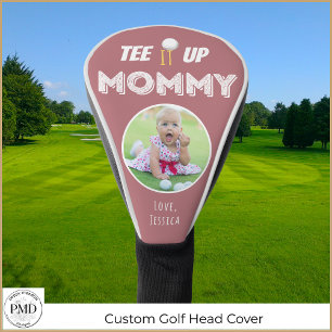Tee It Up Mommy Photo パーソナライズされた Dustyバラ ゴルフヘッドカバー
