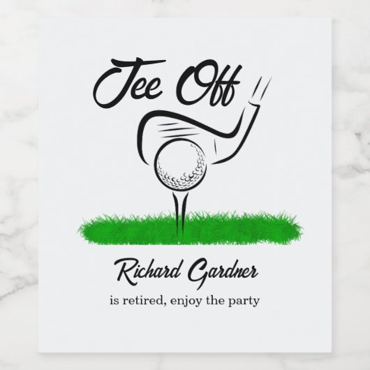 Tee Off for an UnForeGettable Retirement Party ワインラベル (シングルラベル)