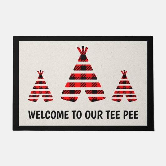 Tee pee doormat Door Matへようこそ ドアマット (正面)