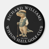 Tee-Rex Dinosaur Custom Golfer Name And Club マグネット (正面)