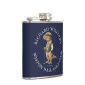 Tee-Rex Dinosaur Golfer Name And Club Navy Blue フラスク (右)