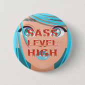 TEE Sass Level High Buttons 缶バッジ (正面)