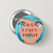 TEE Sass Level High Buttons 缶バッジ (正面&裏面)