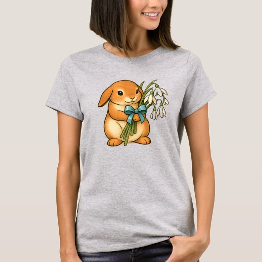 Tee-shirt avec un lapin mignon. tシャツ (正面)