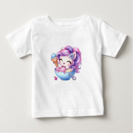 tee shirt enfant licorne  ベビーTシャツ