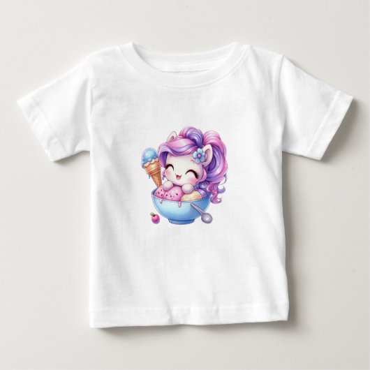 tee shirt enfant licorne  ベビーTシャツ (正面)