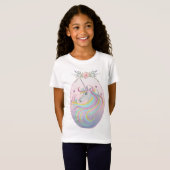 tee shirt Licorne et fleurs Tシャツ (正面フル)