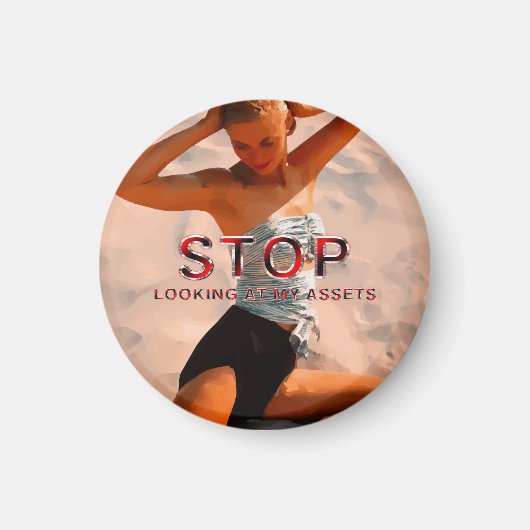 TEE Stop Looking at My Assets マグネット (正面)