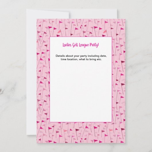 Tee Time Celebration – League Party Invite 招待状 (裏面)