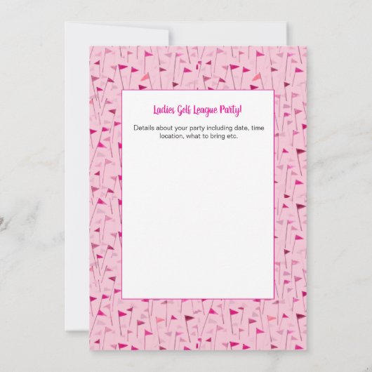 Tee Time Celebration – League Party Invite 招待状 (裏面)