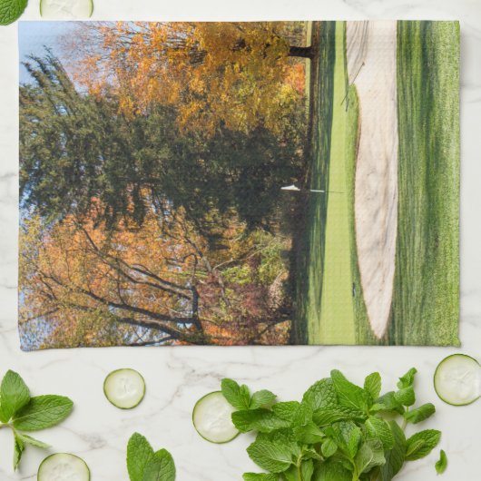 Tee Time in Autumn キッチンタオル (折り畳み)