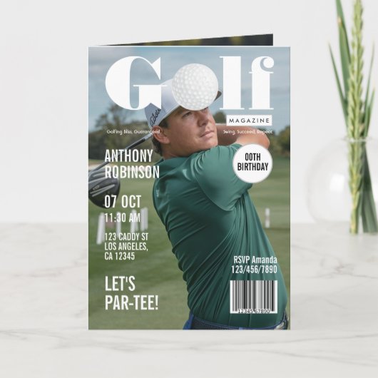 Tee Time Magazine風ゴルフパーティー 招待状 (正面)