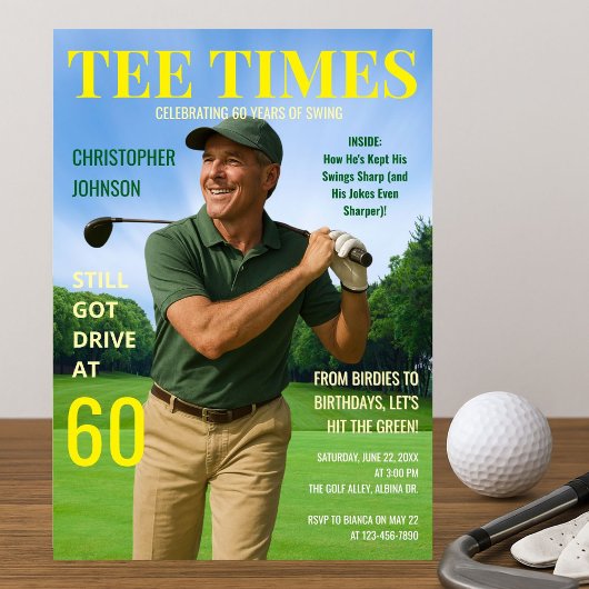 Tee Times 60th誕生日パー・ティー 招待状