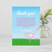 Tee Upピンクゴルフジェンダーリビールベビーありがとう サンキューカード (スタンド正面)