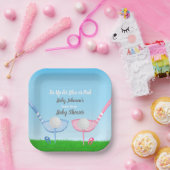 Tee Up BlueまたはPink Golf Gender Reveal Baby Shower ペーパープレート (パーティー)