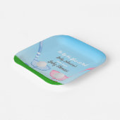 Tee Up BlueまたはPink Golf Gender Reveal Baby Shower ペーパープレート (傾斜あり)