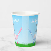 Tee Up BlueまたはPink Golf Gender Reveal Baby Shower 紙コップ (左)