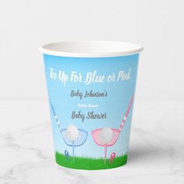 Tee Up BlueまたはPink Golf Gender Reveal Baby Shower 紙コップ