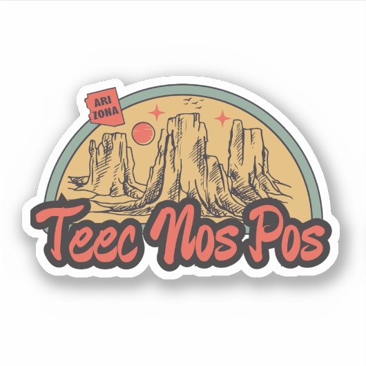Teec Nos Pos,アリゾナ州ステッカー シール (正面)