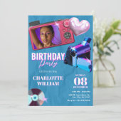 Teen Aesthetic Y2k Camera photo birthday  招待状 (スタンド正面)