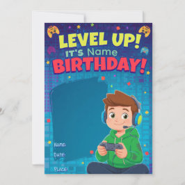 Teen Gamer Boy Video Game Player Birthday  カード