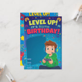 Teen Gamer Boy Video Game Player Birthday  カード (正面/裏面インサイチュ)