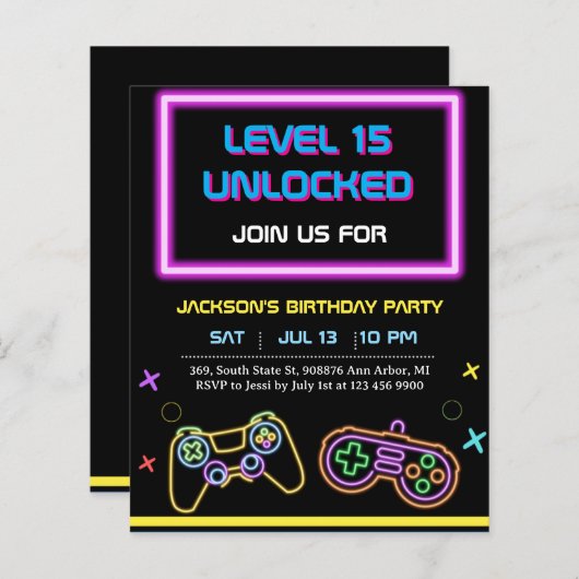 Teen Gaming Gamer Boy Video Game Player (正面/裏面)