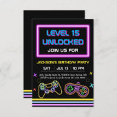 Teen Gaming Gamer Boy Video Game Player 出欠カード (正面/裏面)